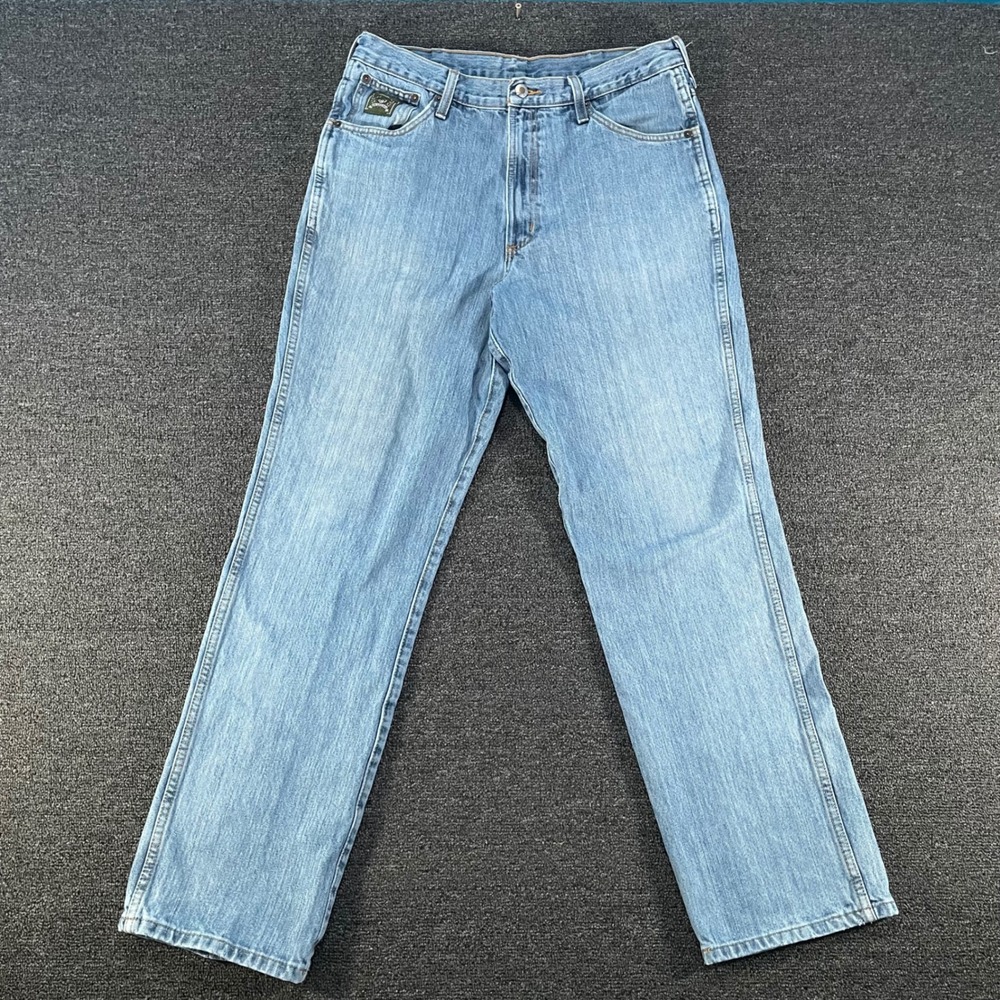 Cinch Straight Leg Jeans Mens 33x32 Light Blue Good MB90530001 Western Denim